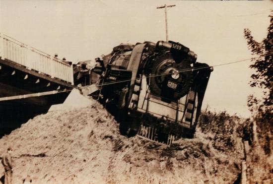 Site of train derailment in September 1942