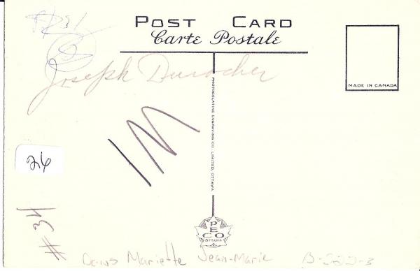 Verso de la carte postale de l'hôtel de ville construit en 1883

Photogelatine Engraving Co. Limited, Ottawa