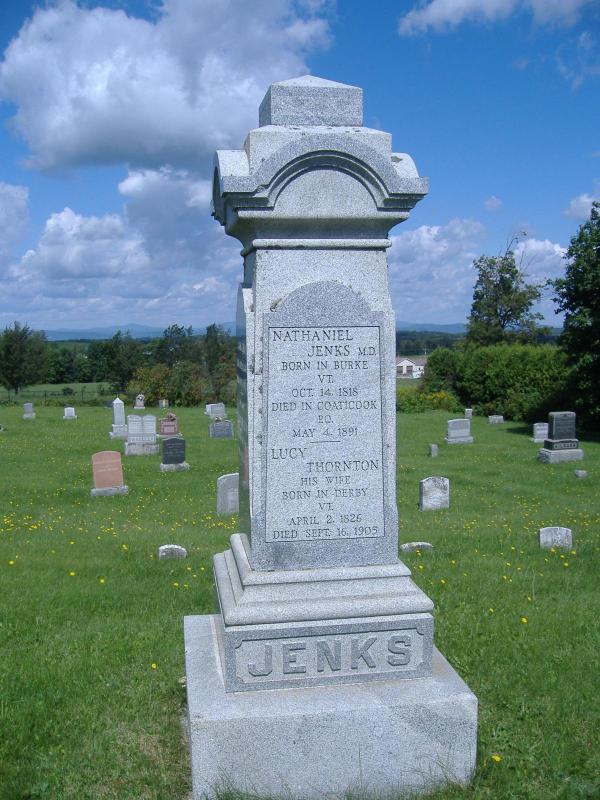 Monument de Nathaniel Jenks au cimetière Pleasantview